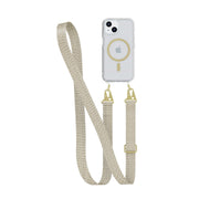 FlexQuartz - Apple iPhone 16e/ 15 Case MagSafe Compatible with Cross-Body - Gold