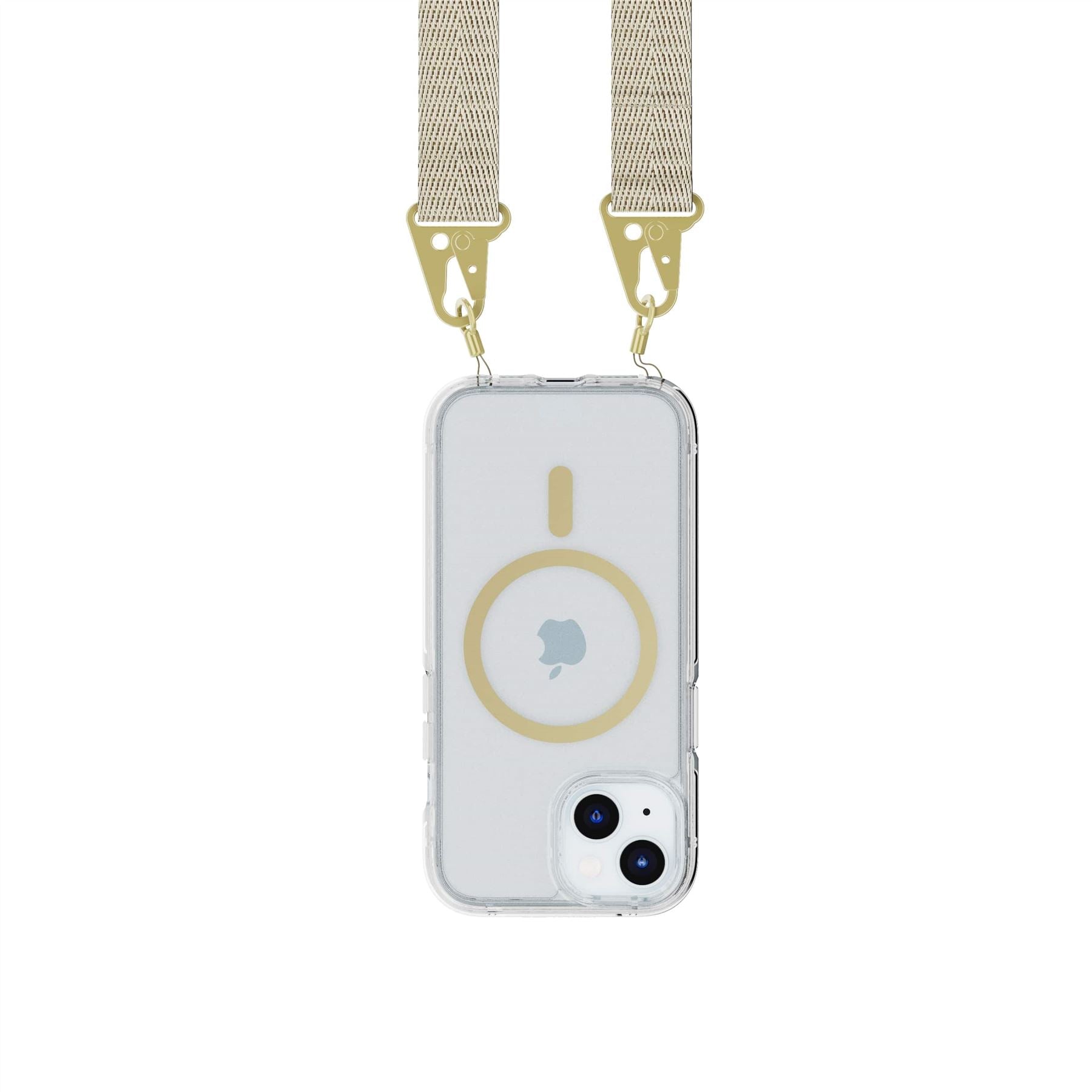 FlexQuartz - Apple iPhone 16e/ 15 Case MagSafe Compatible with Cross-Body - Gold