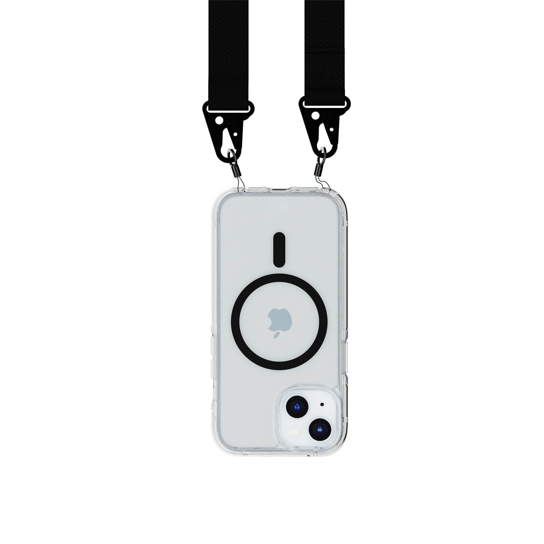 FlexQuartz - Apple iPhone 16e/ 15 Case MagSafe Compatible with Cross-Body- Black