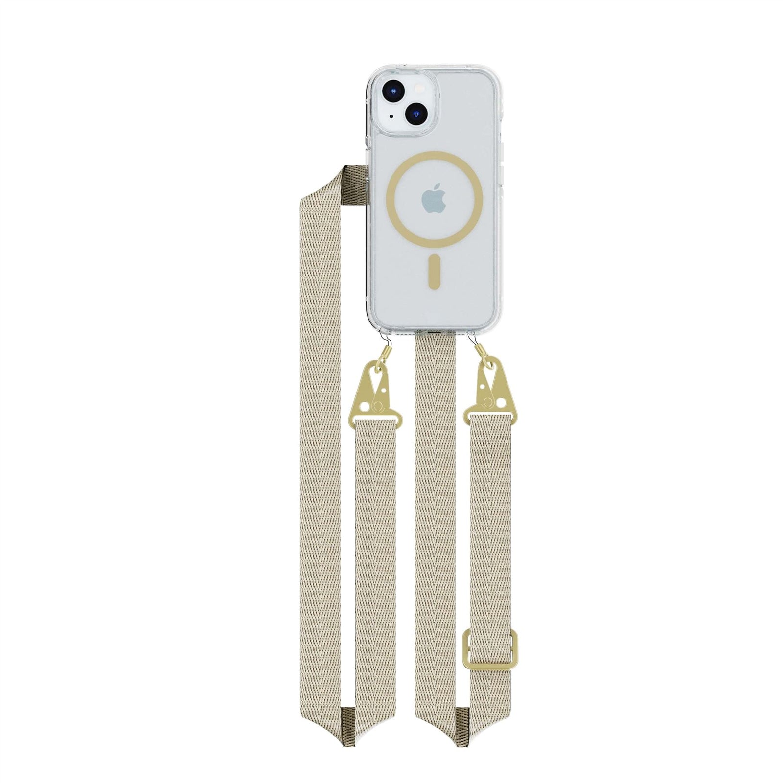 FlexQuartz - Apple iPhone 16e/ 15 Case MagSafe Compatible with Cross-Body - Gold