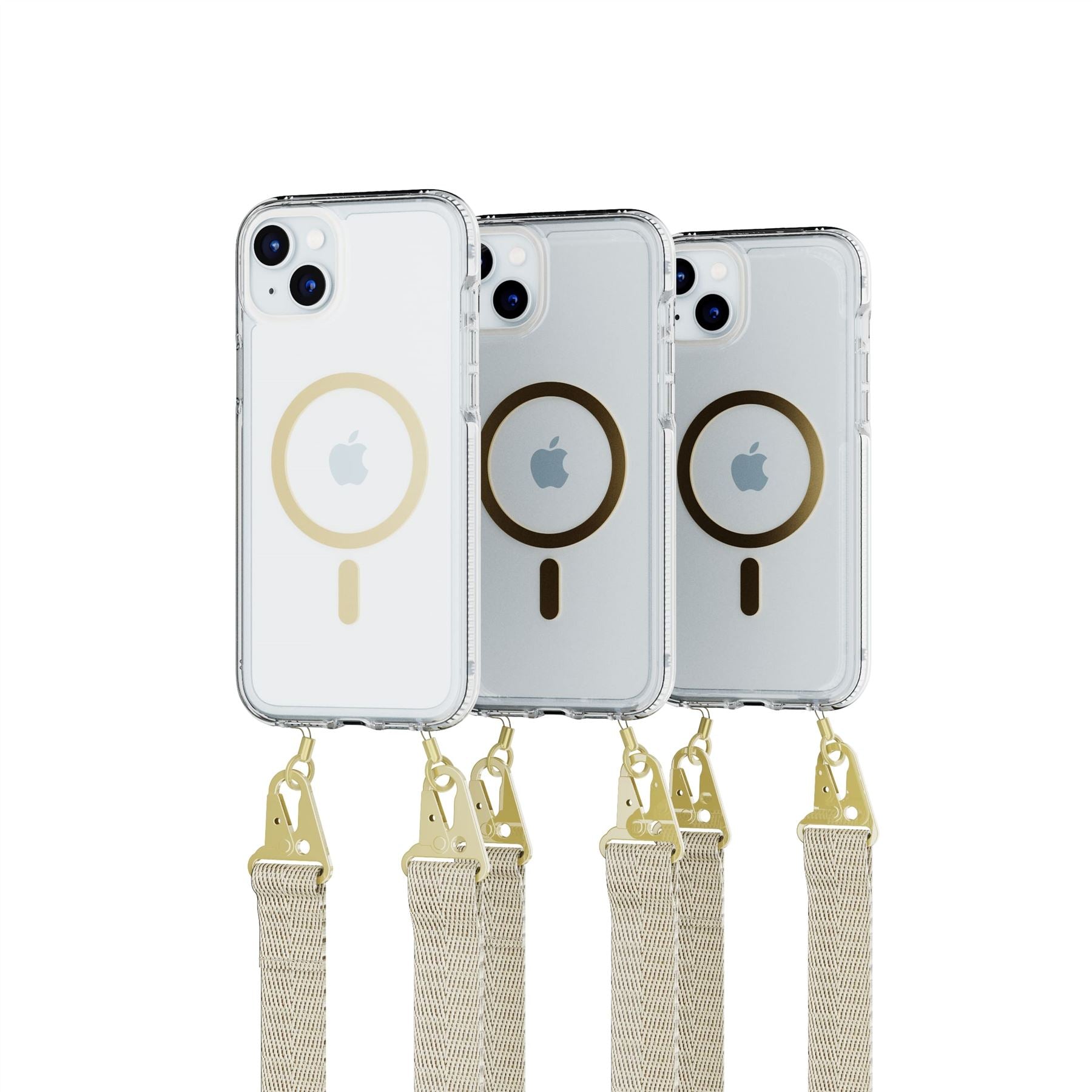 FlexQuartz - Apple iPhone 15 Plus Case MagSafe Compatible with Cross-Body - Gold