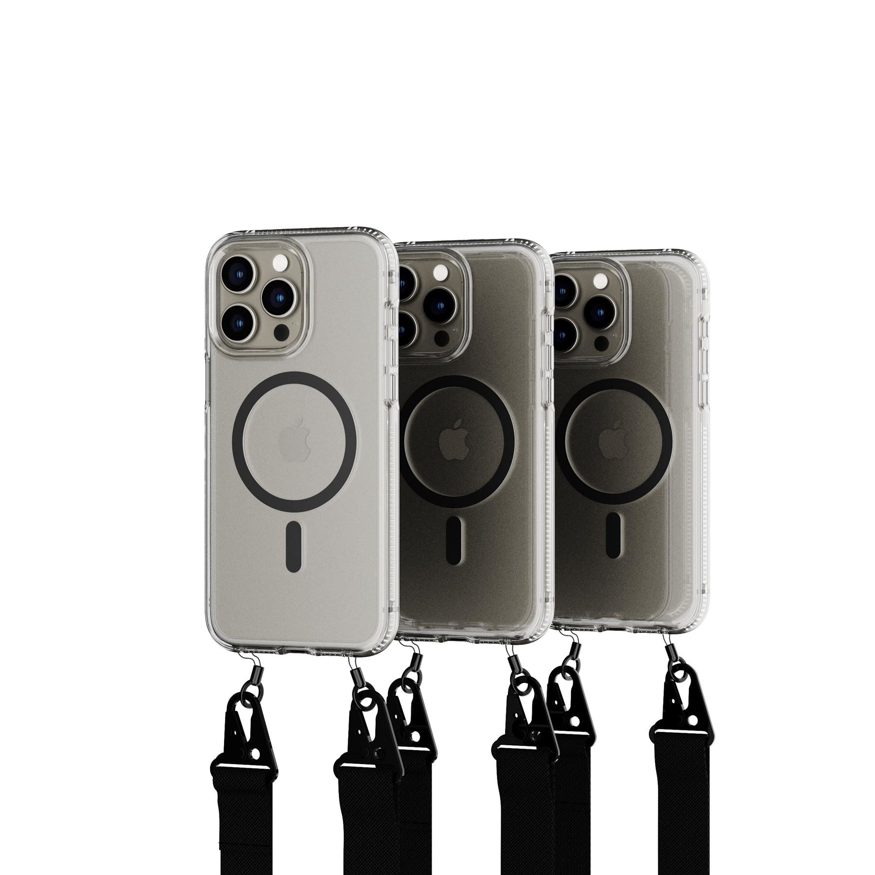 FlexQuartz - Apple iPhone 15 Pro Max Case MagSafe Compatible with Cross-Body - Black