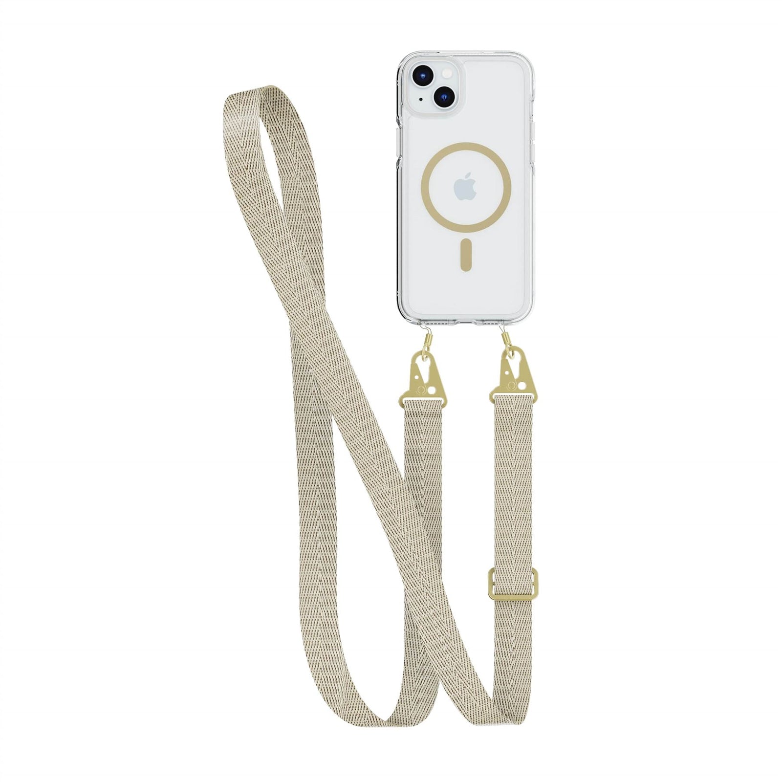 FlexQuartz - Apple iPhone 15 Plus Case MagSafe Compatible with Cross-Body - Gold