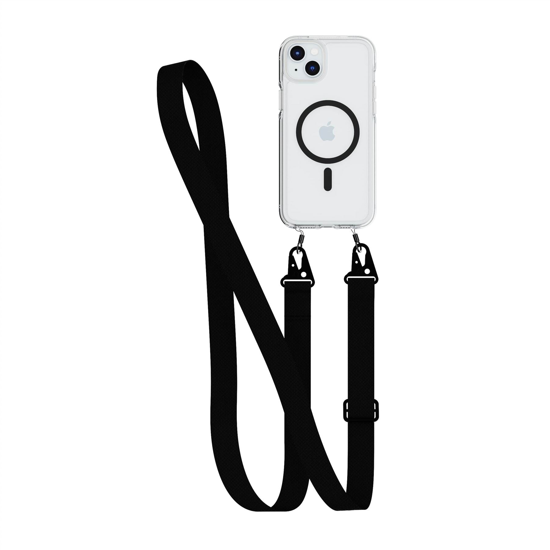 FlexQuartz - Apple iPhone 15 Plus Case MagSafe Compatible with Cross-Body - Black