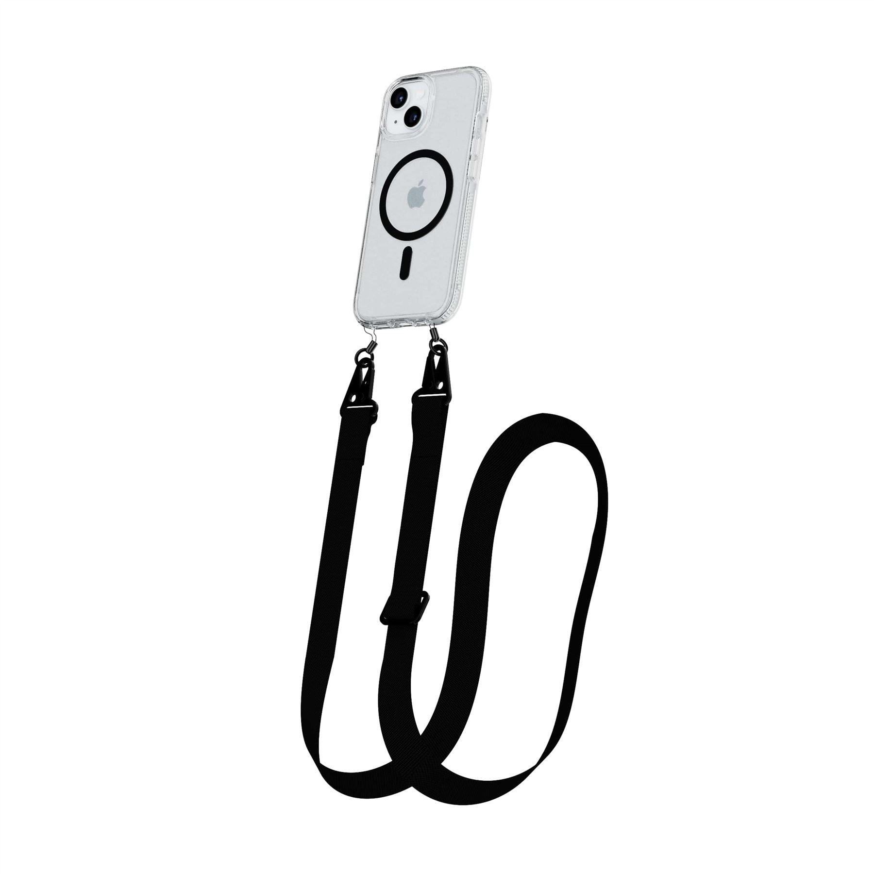 FlexQuartz - Apple iPhone 15 Plus Case MagSafe Compatible with Cross-Body - Black