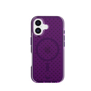 View of the back of the phone case from straight on with phone inside#color_kindred-purple