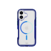 View of the back of the phone case from straight on with phone inside#color_electric-blue-jelly-mint