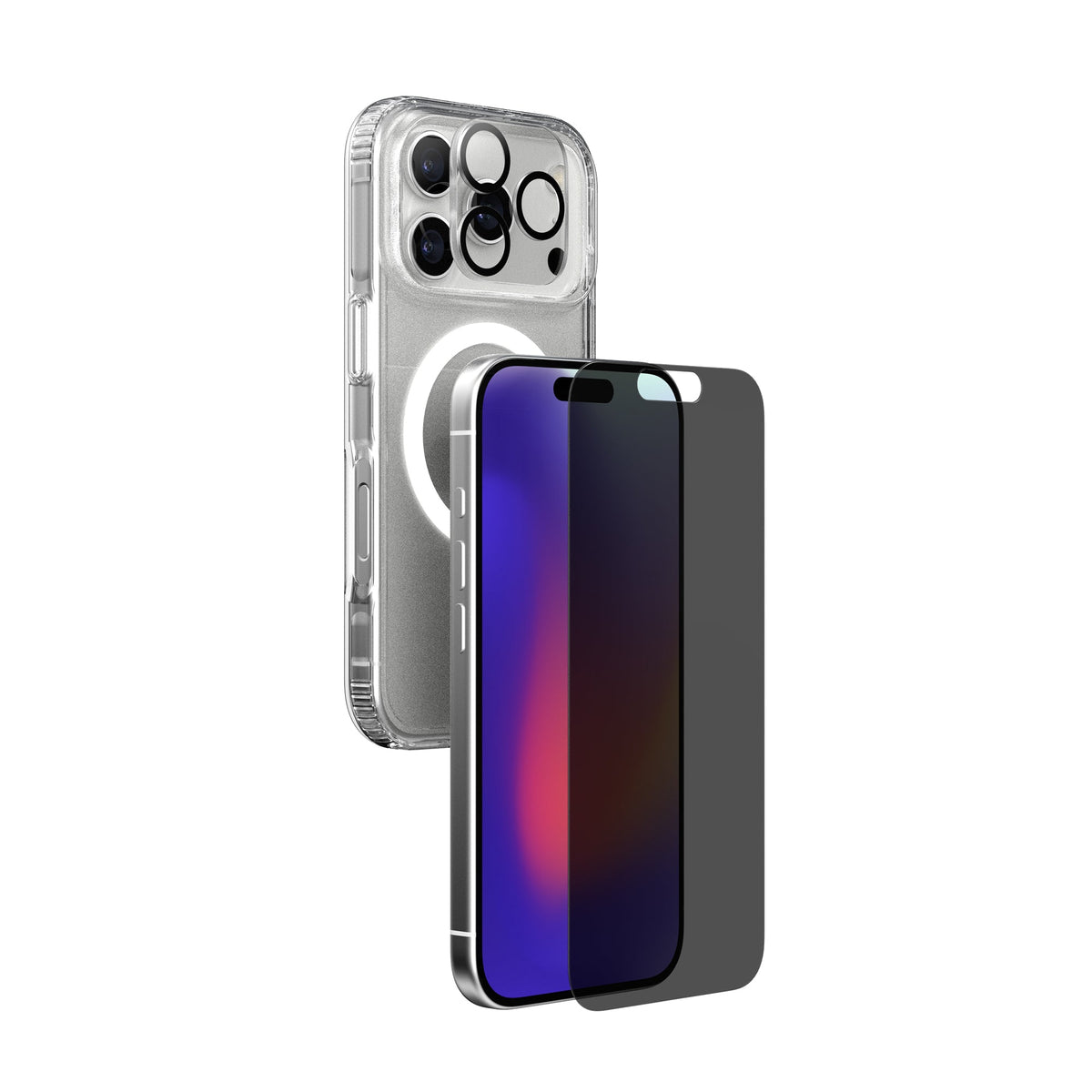 EvoLite Clear MagSafe - Apple iPhone 17 Pro/18 Pro 3-in-1 Bundle - Privacy
