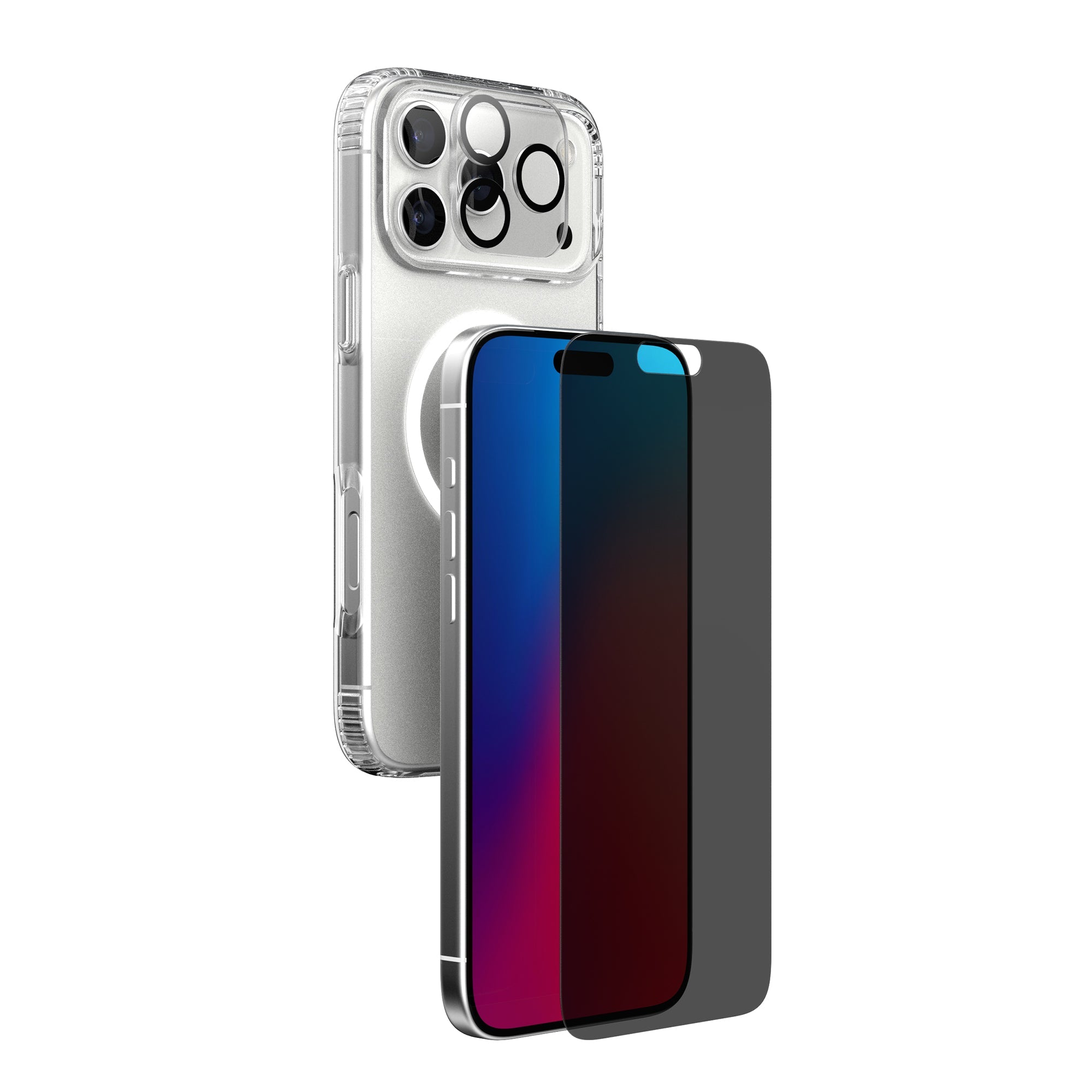 EvoLite Clear MagSafe + Privacy Glass + Camera Protector - Apple iPhone 17 Pro Max Case - Clear/Privacy