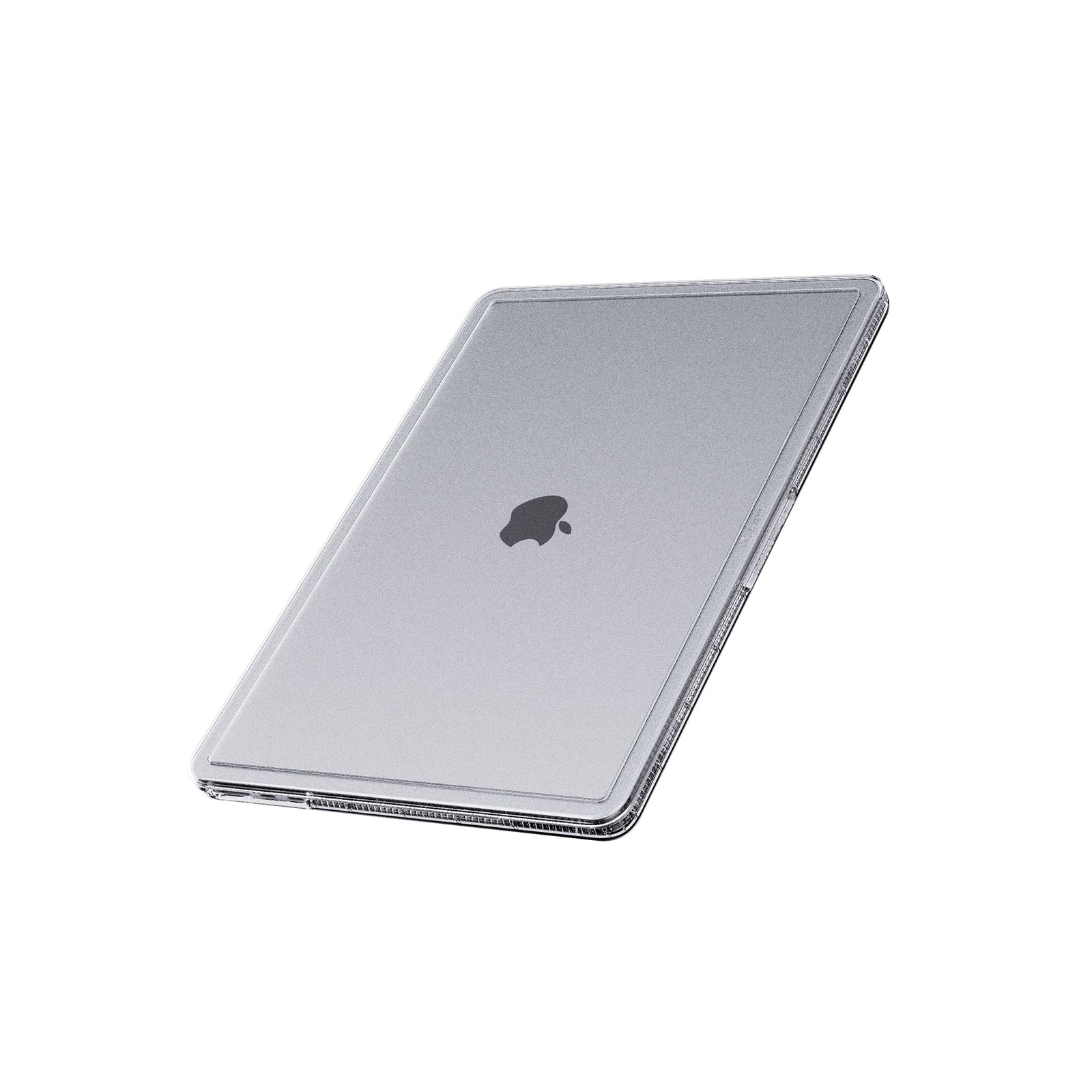 Three-quarter angled view of the front of the MacBook with the laptop closed#color_clear