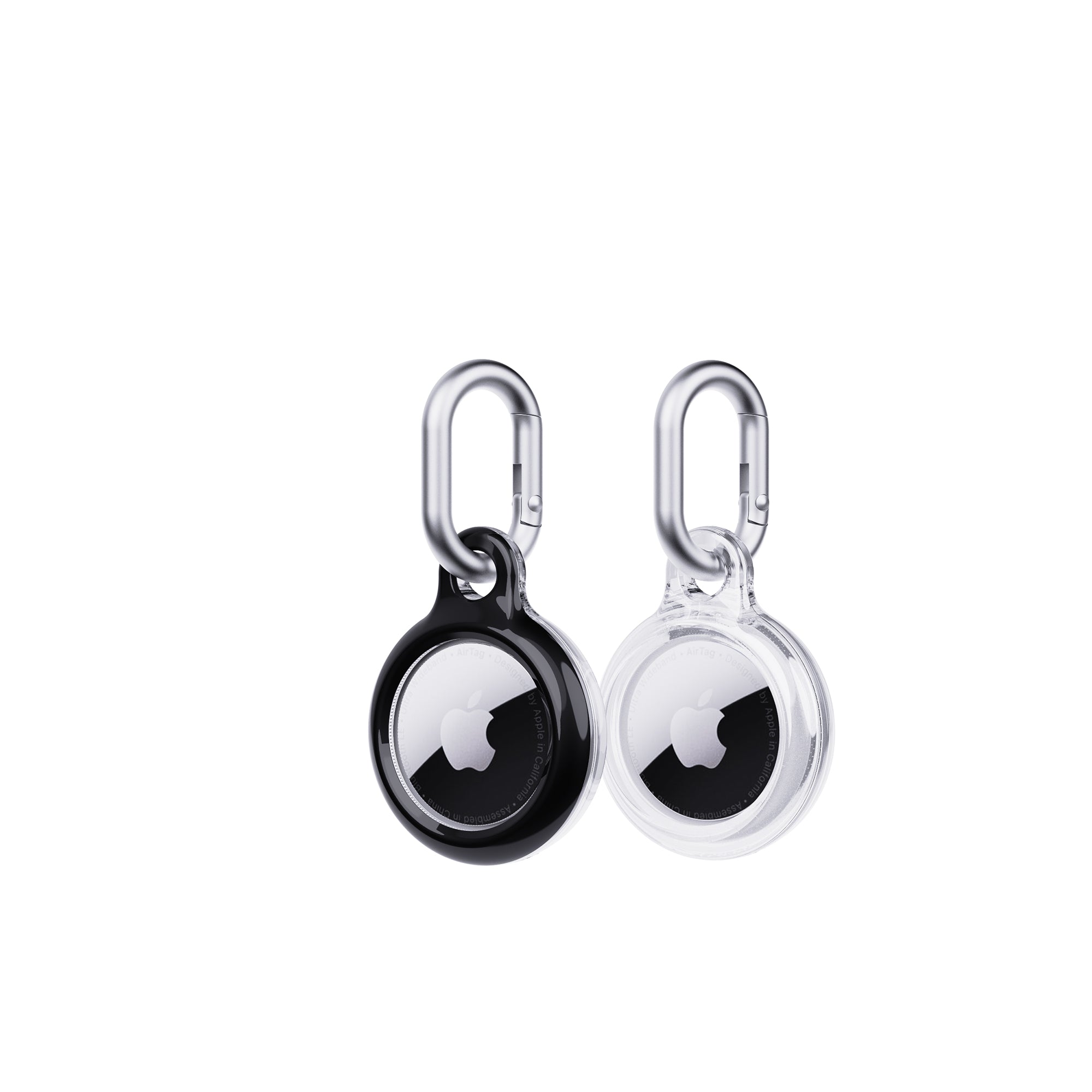 EvoPop - Apple AirTag Case Bundle (x2) - Black and Clear