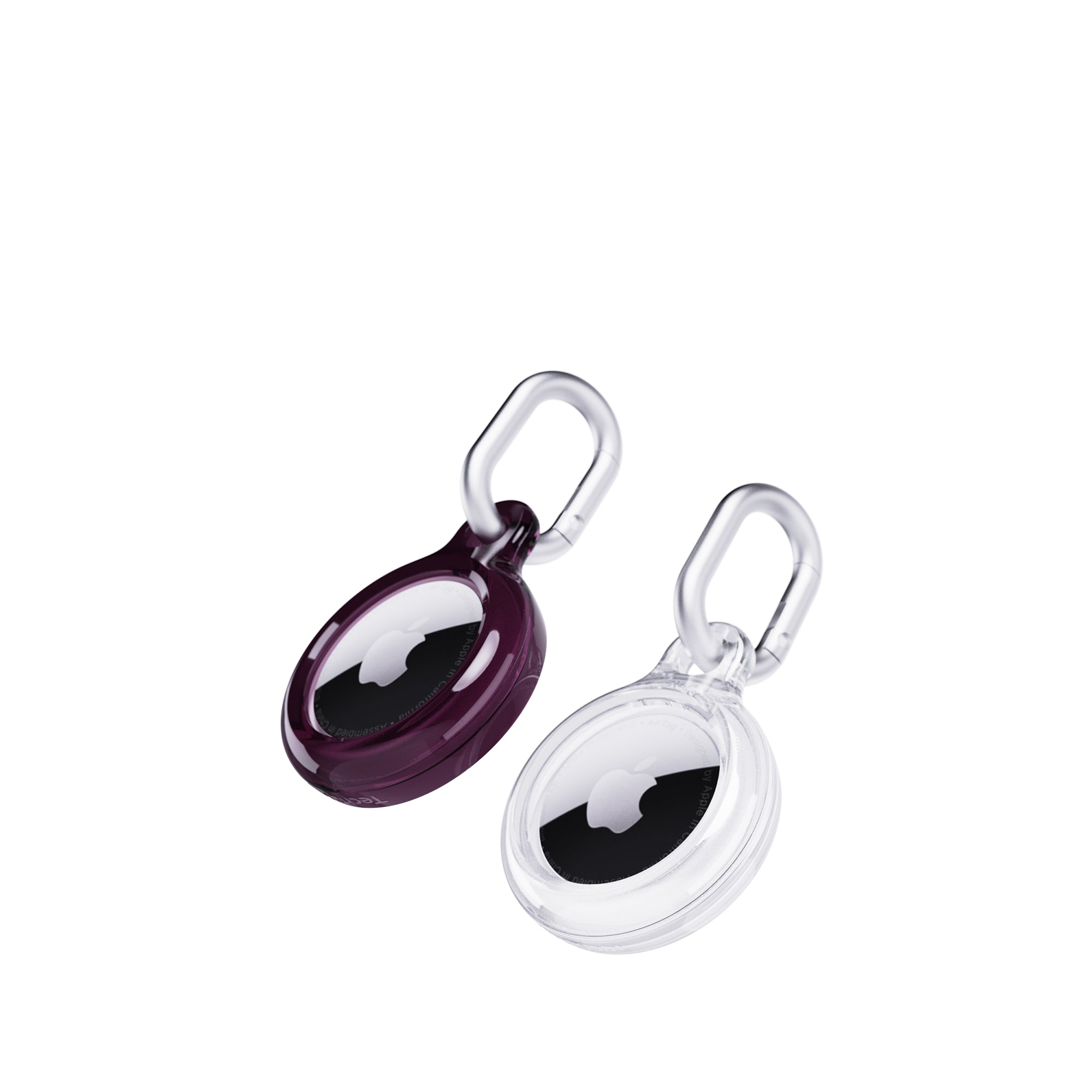 EvoPop - Apple AirTag Case Bundle (x2) - Cherry Lacquer and Clear