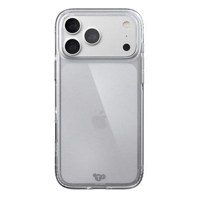 View of the back of the phone case from straight on with phone inside#color_clear