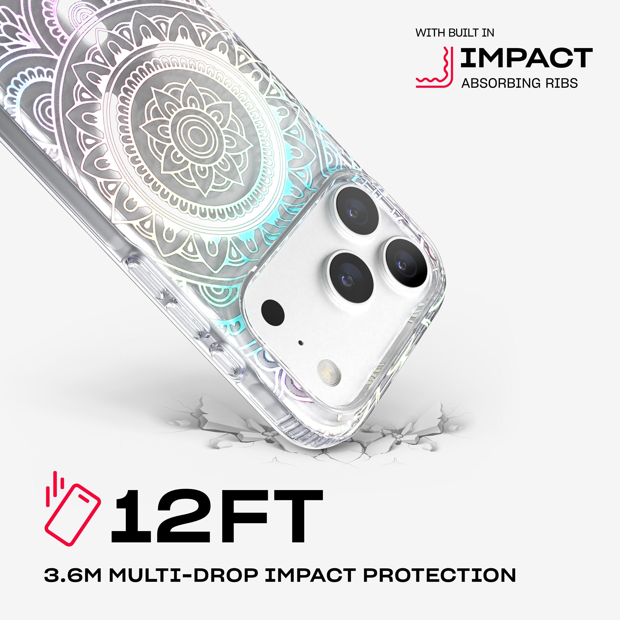 EvoClear Print MagSafe - Apple iPhone 18 Pro/17 Pro Case - Mandala