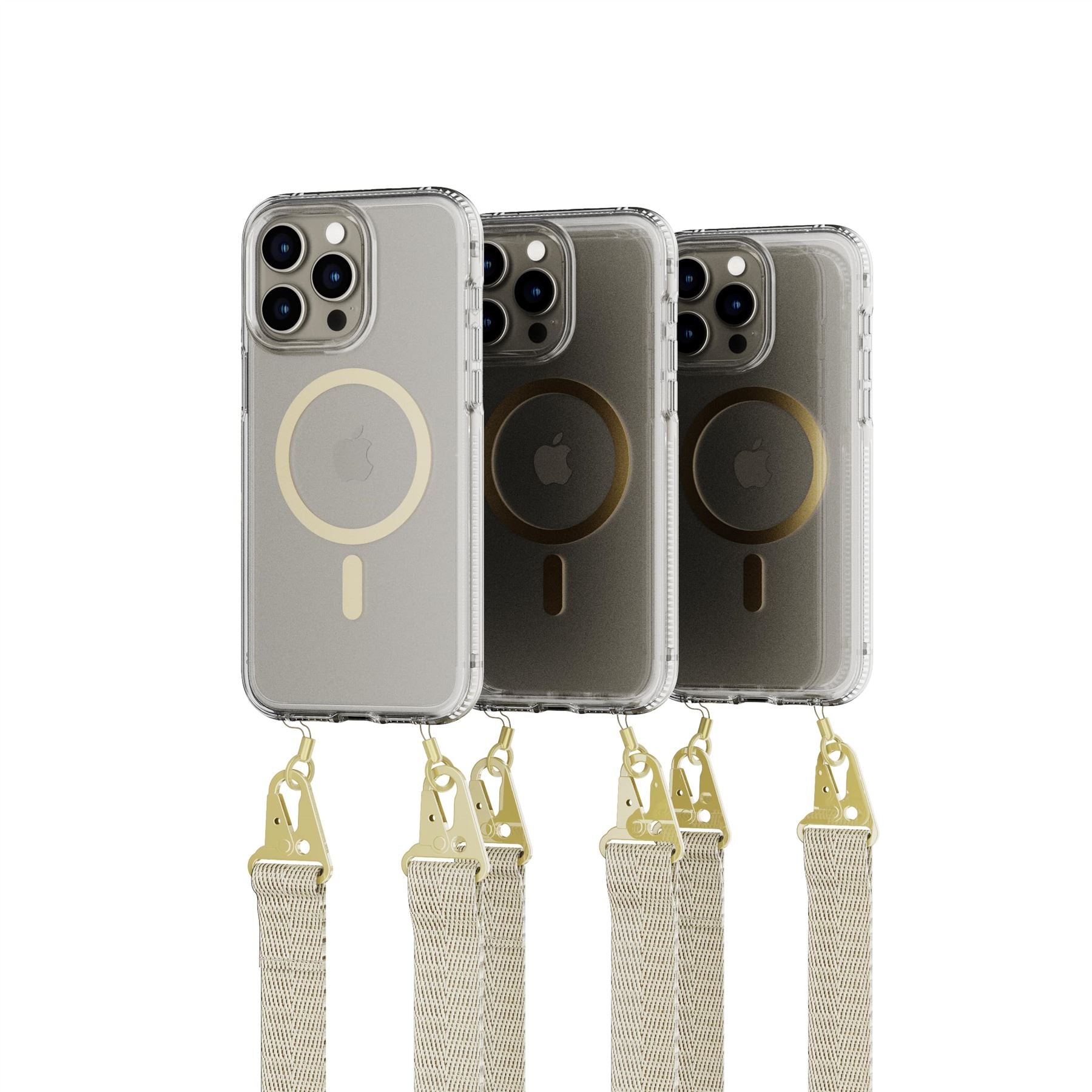 FlexQuartz - Apple iPhone 15 Pro Max Case MagSafe Compatible with Cross-Body - Gold