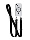 FlexQuartz - Apple iPhone 16e/ 15 Case MagSafe Compatible with Cross-Body- Black