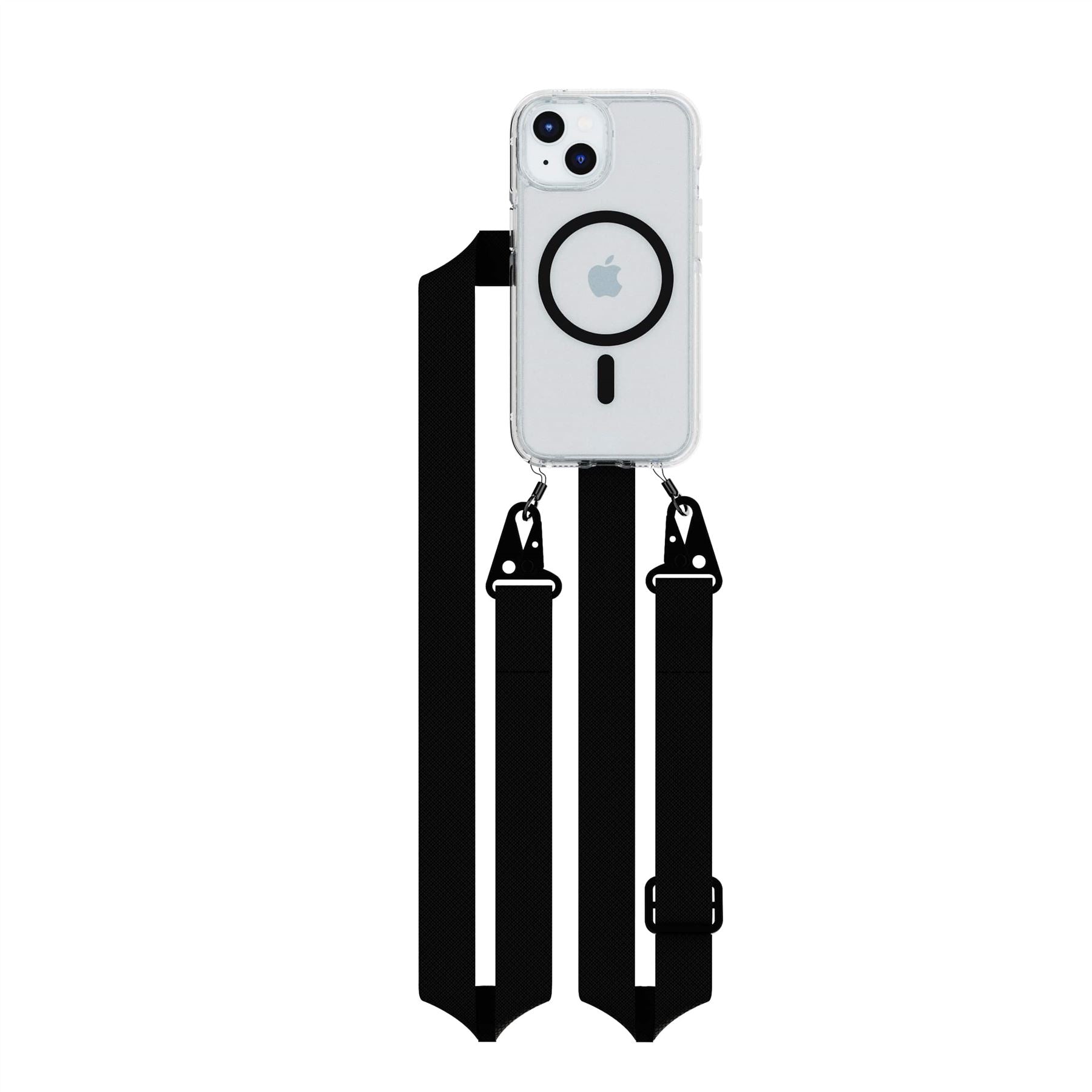 FlexQuartz - Apple iPhone 16e/ 15 Case MagSafe Compatible with Cross-Body- Black