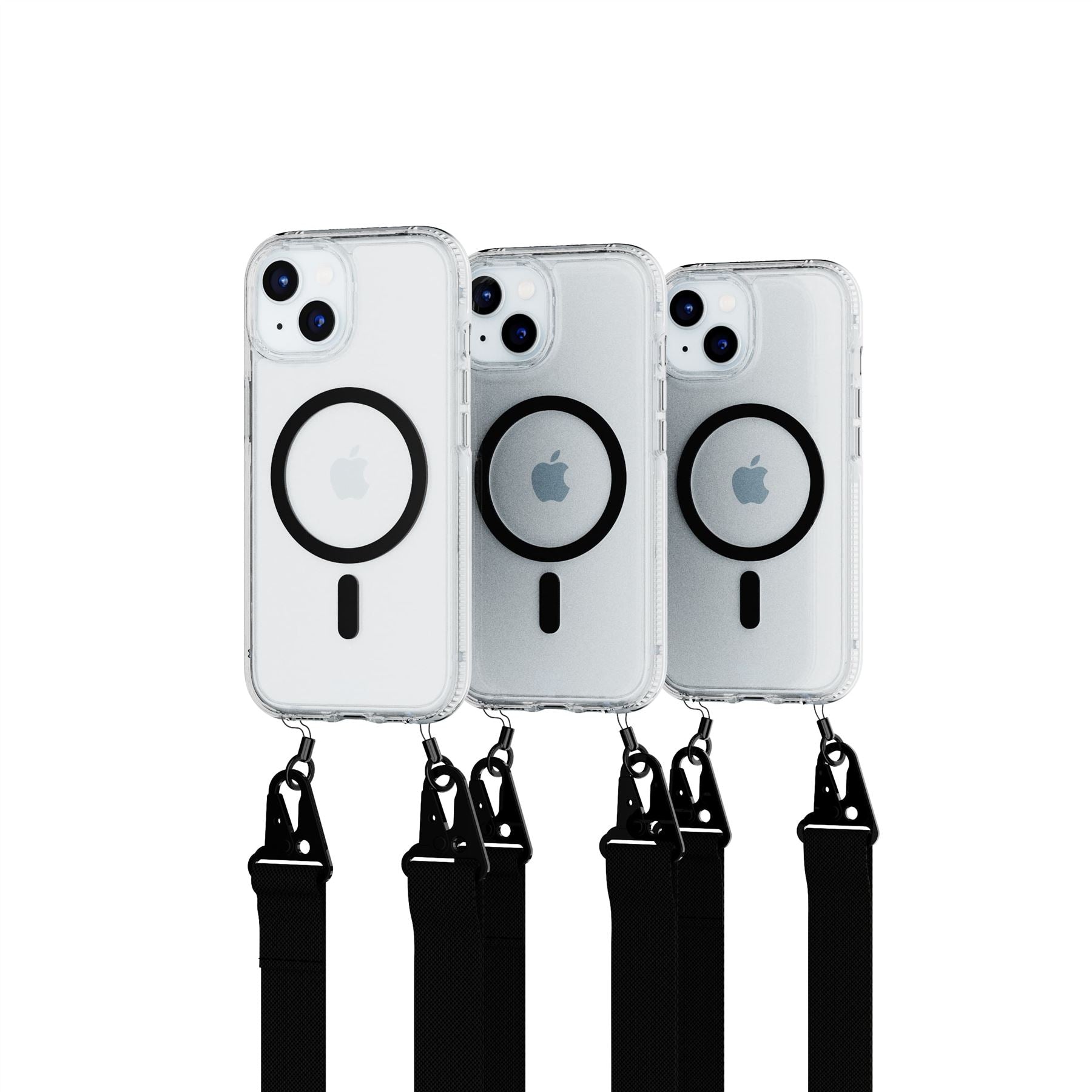 FlexQuartz - Apple iPhone 16e/ 15 Case MagSafe Compatible with Cross-Body- Black