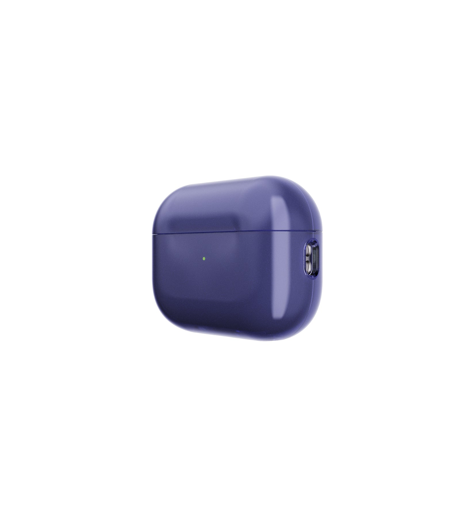 Three-quarter view of front of AirPods case with lid closed#color_future-dusk