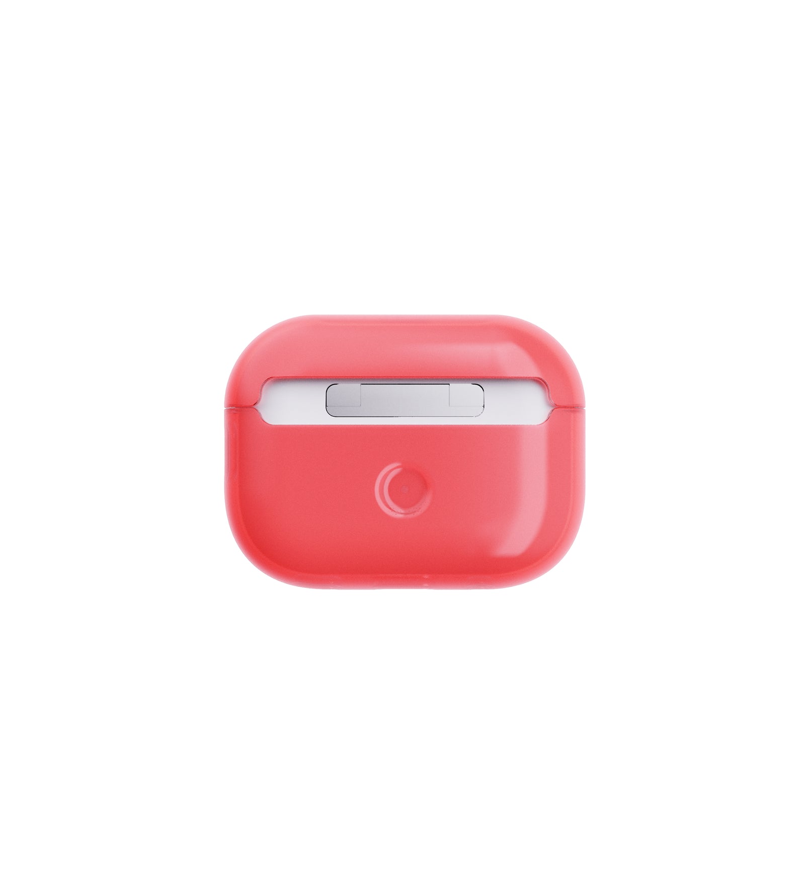 Straight-on view of back of AirPods case with lid closed#color_sunset-coral