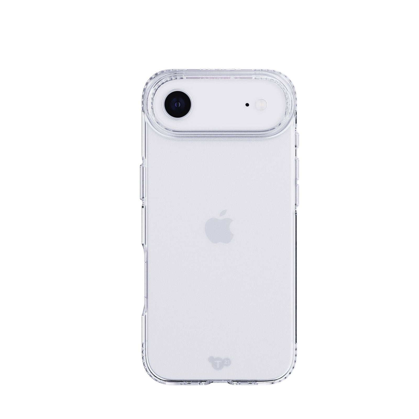 View of the back of the phone case from straight on with phone inside#color_clear