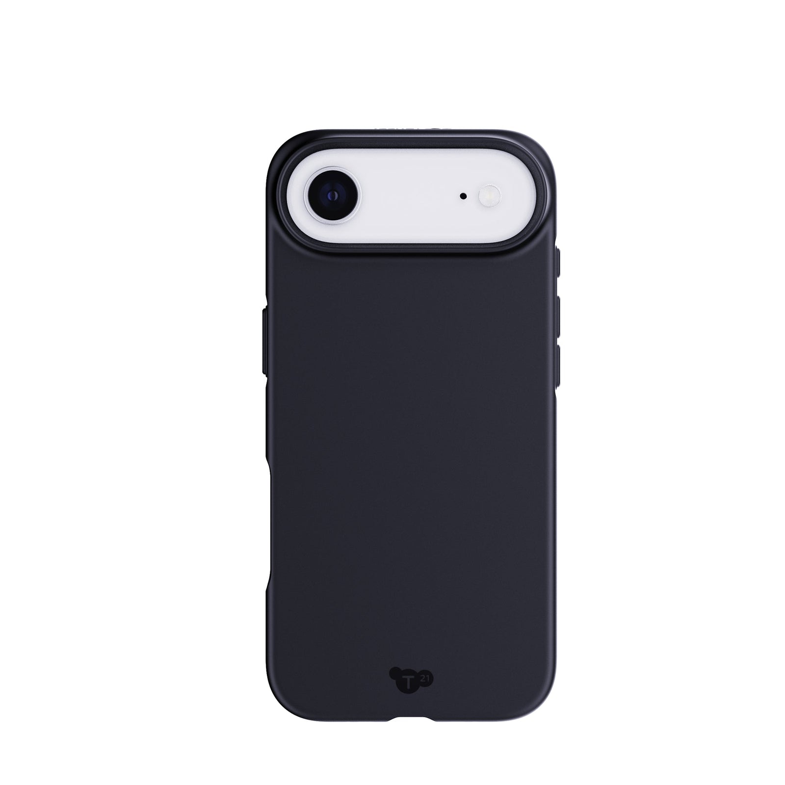 View of the back of the phone case from straight on with phone inside#color_black