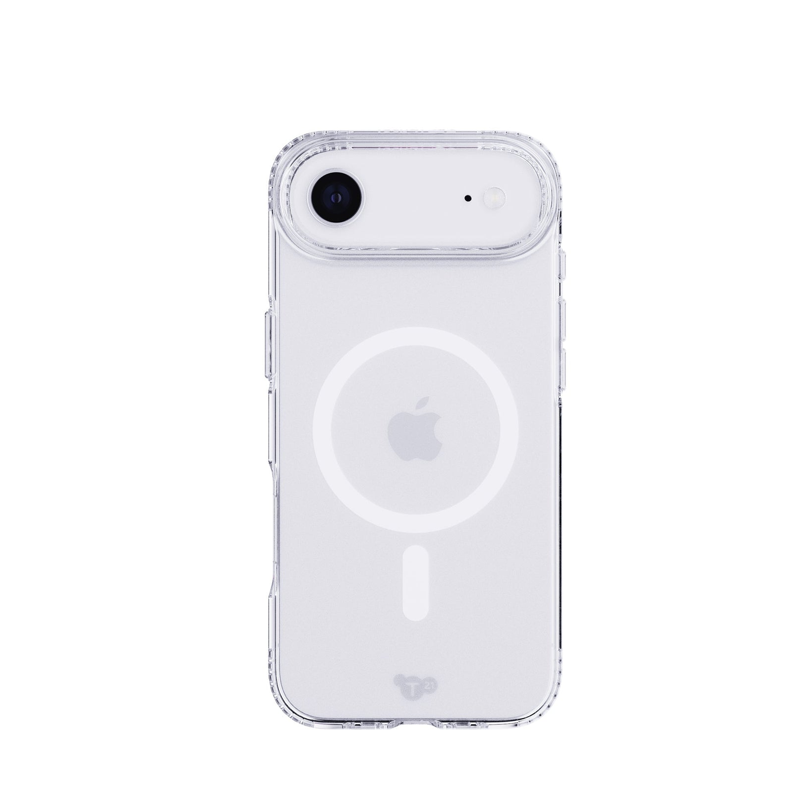 View of the back of the phone case from straight on with phone inside#color_clear