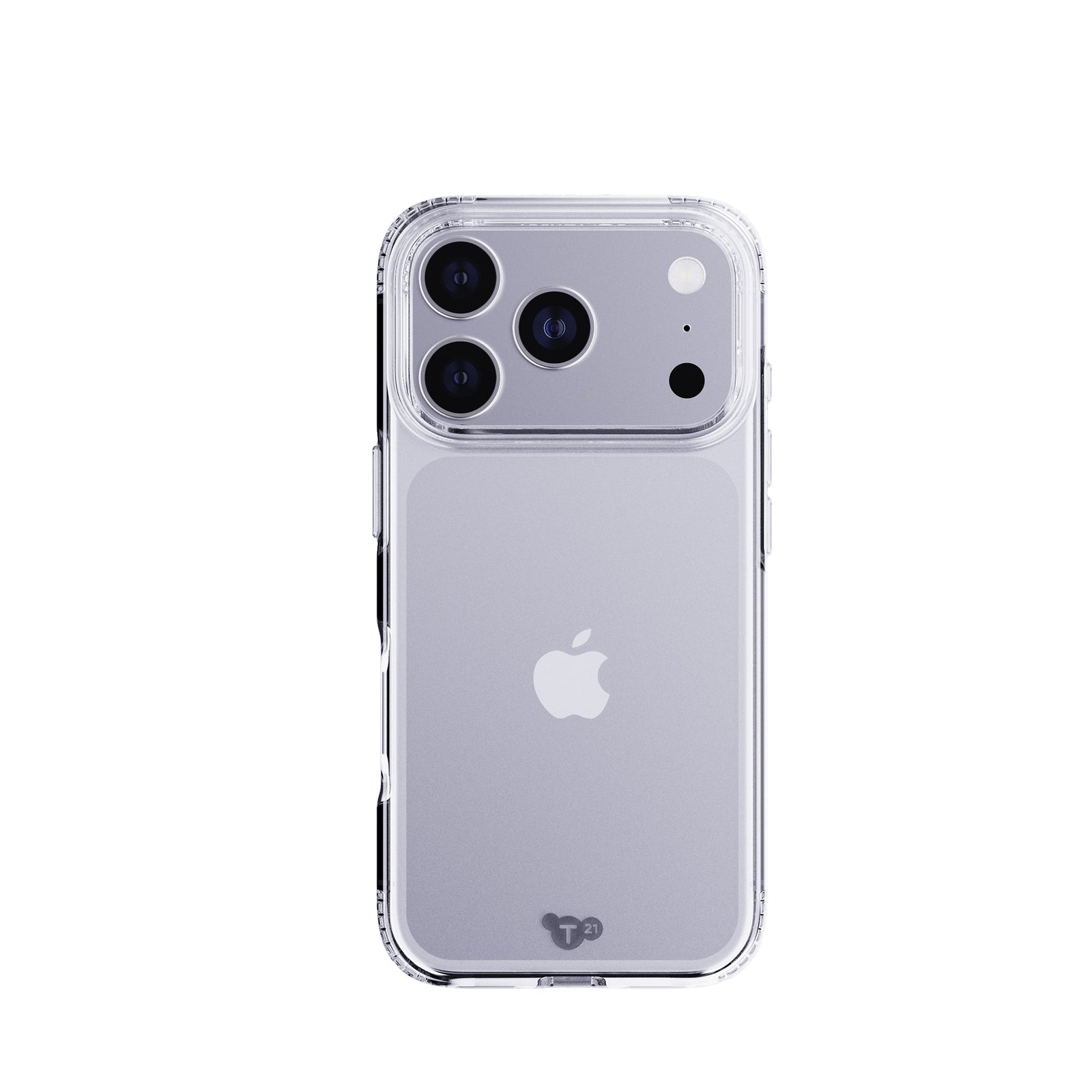 View of the back of the phone case from straight on with phone inside#color_clear