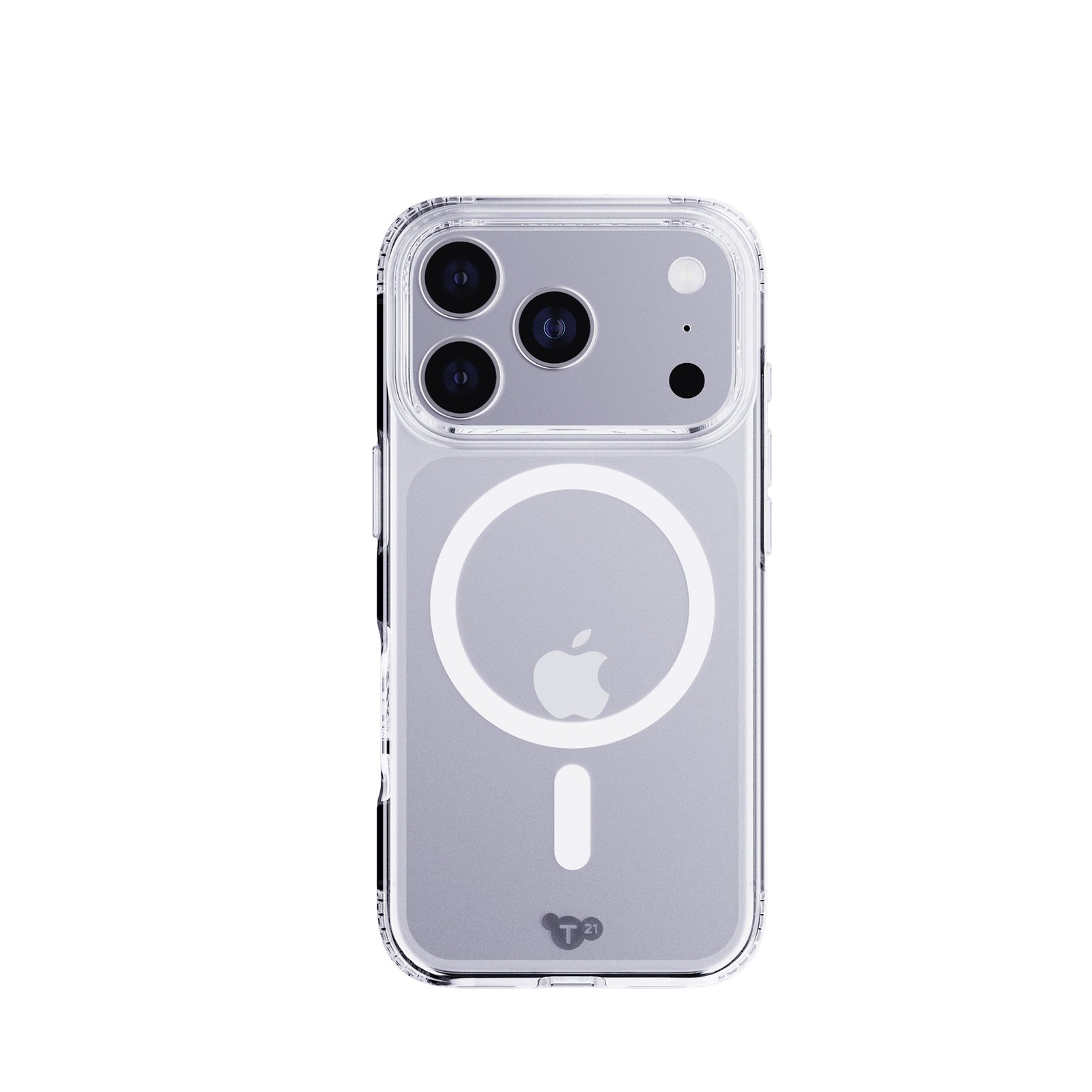 View of the back of the phone case from straight on with phone inside#color_clear