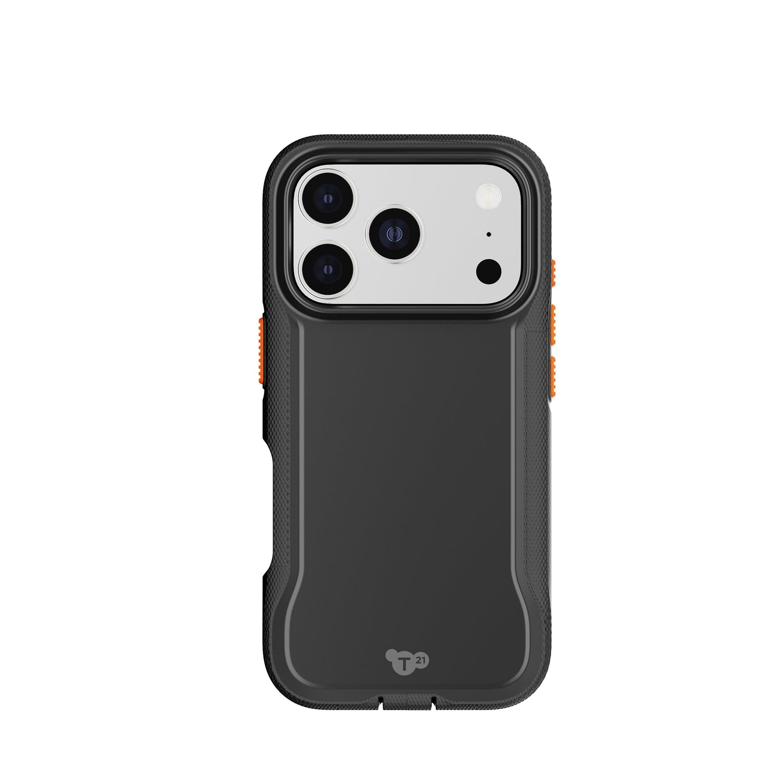 View of the back of the phone case from straight on with phone inside#color_black