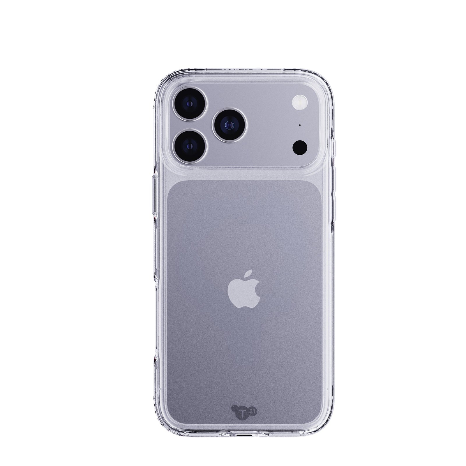 View of the back of the phone case from straight on with phone inside#color_clear