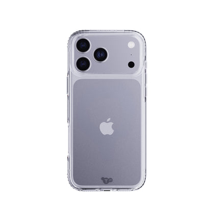 View of the back of the phone case from straight on with phone inside#color_clear