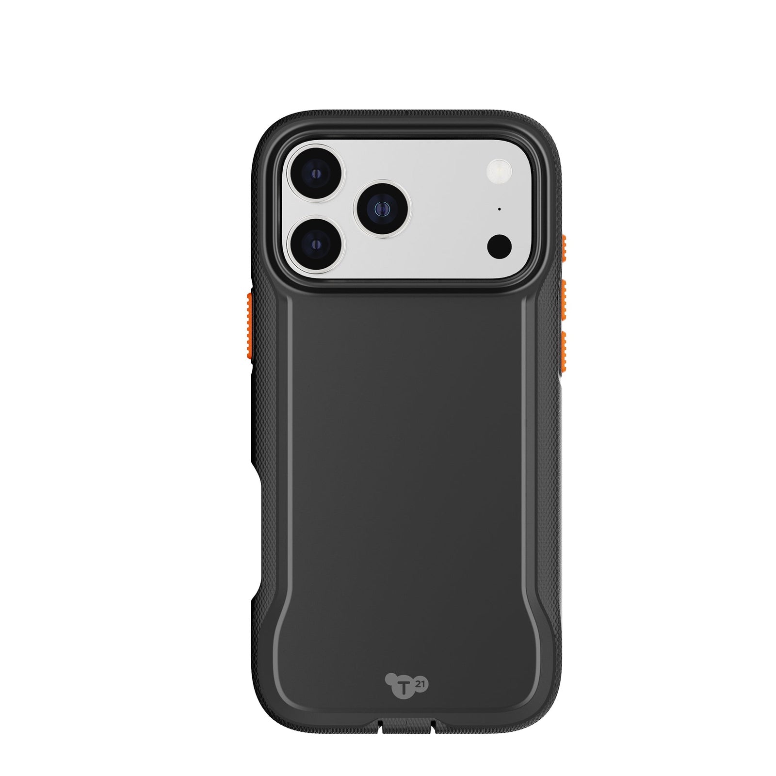 View of the back of the phone case from straight on with phone inside#color_black