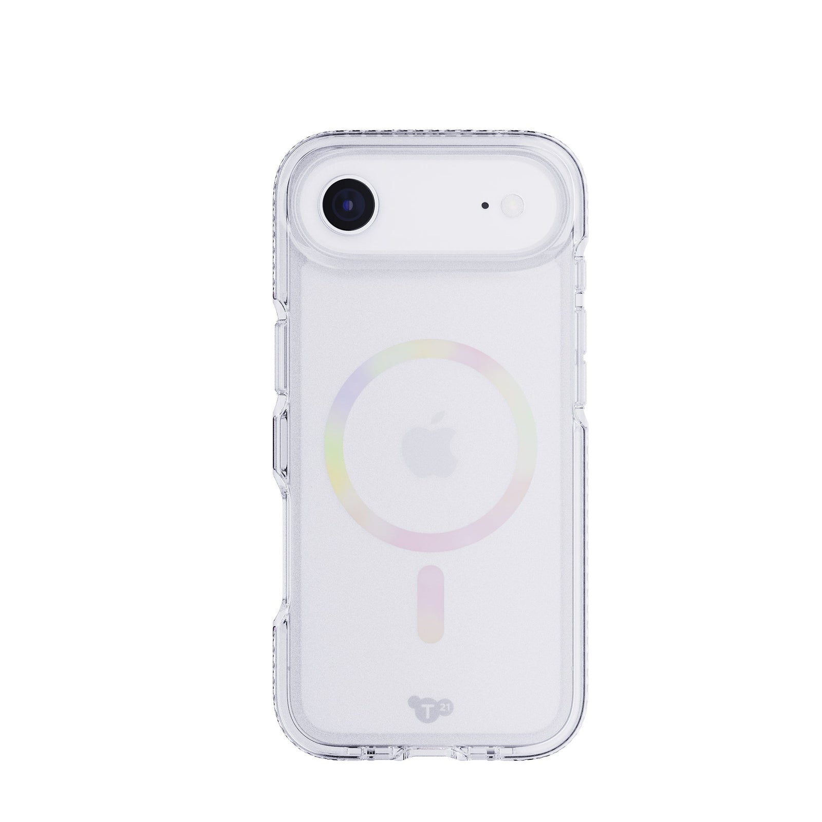 View of the back of the phone case from straight on with phone inside#color_iridescent