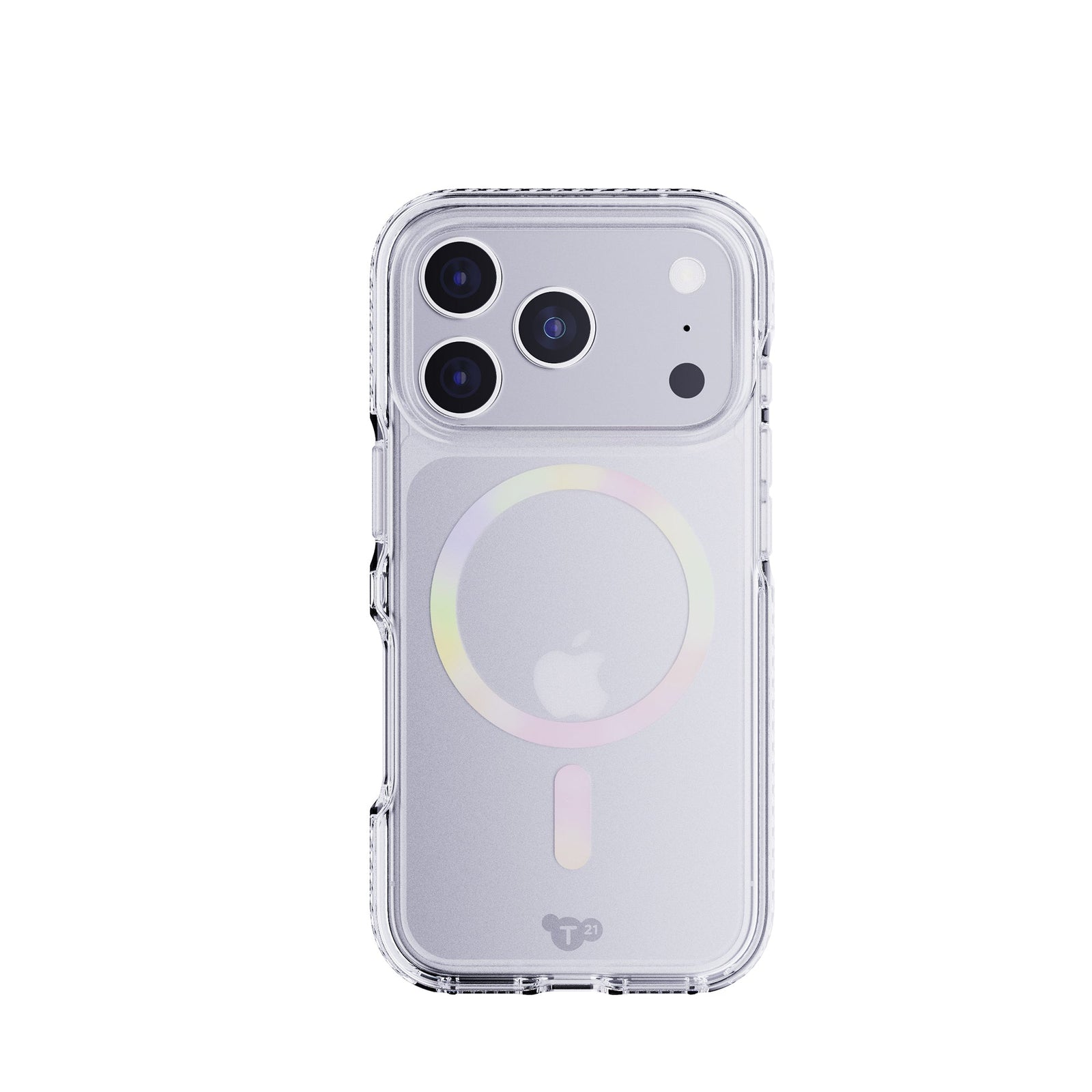 View of the back of the phone case from straight on with phone inside#color_iridescent