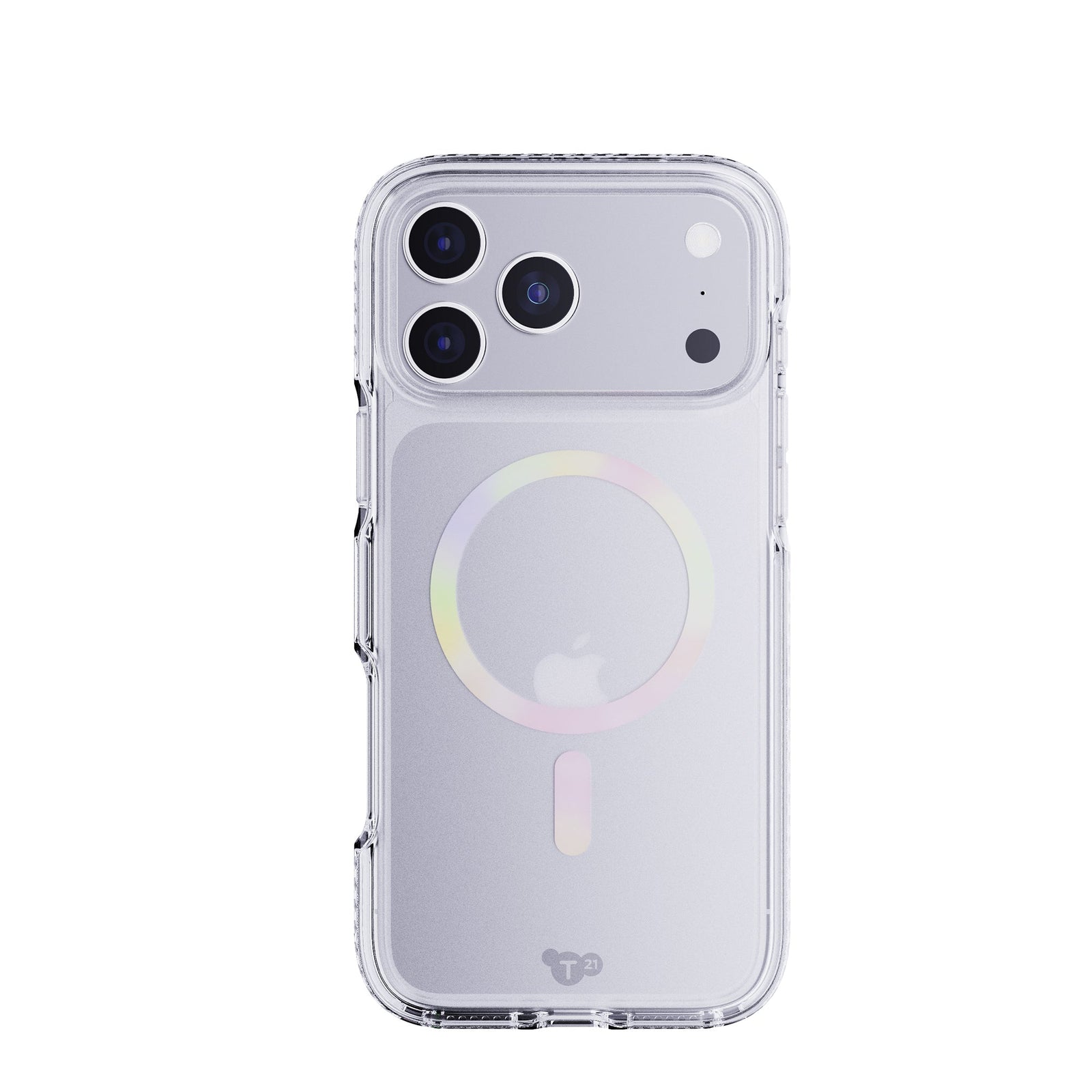View of the back of the phone case from straight on with phone inside#color_iridescent