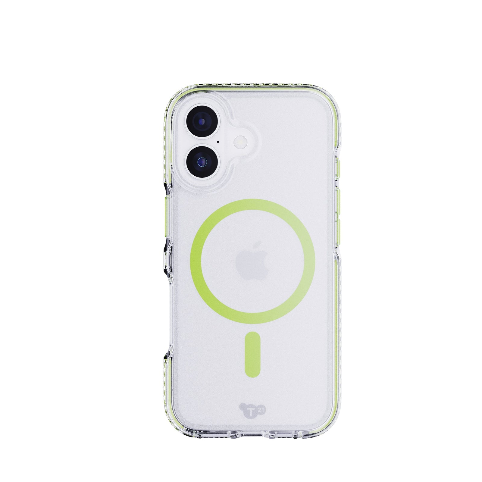 View of the back of the phone case from straight on with phone inside#color_green-glow-in-the-dark