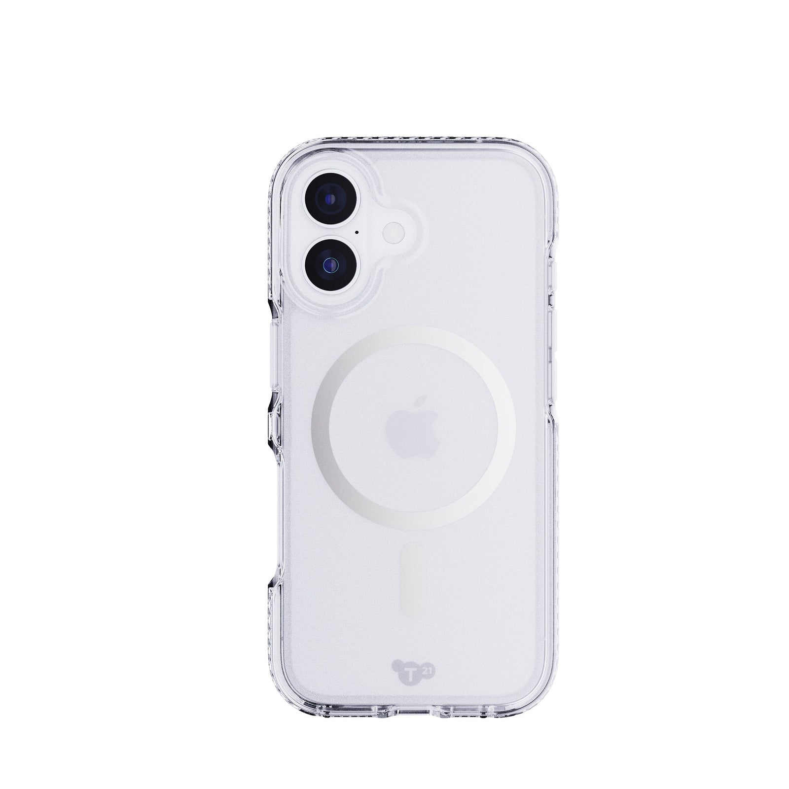 View of the back of the phone case from straight on with phone inside#color_metallic-silver