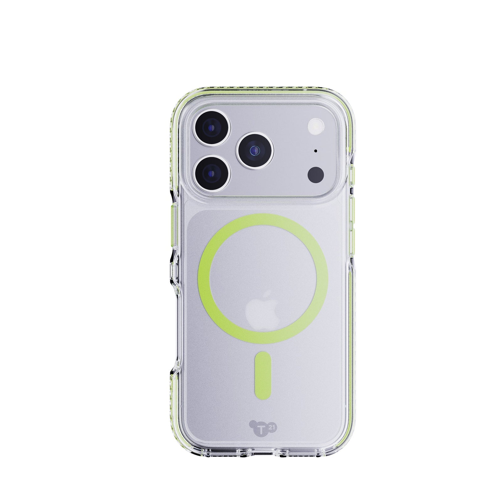 View of the back of the phone case from straight on with phone inside#color_green-glow-in-the-dark