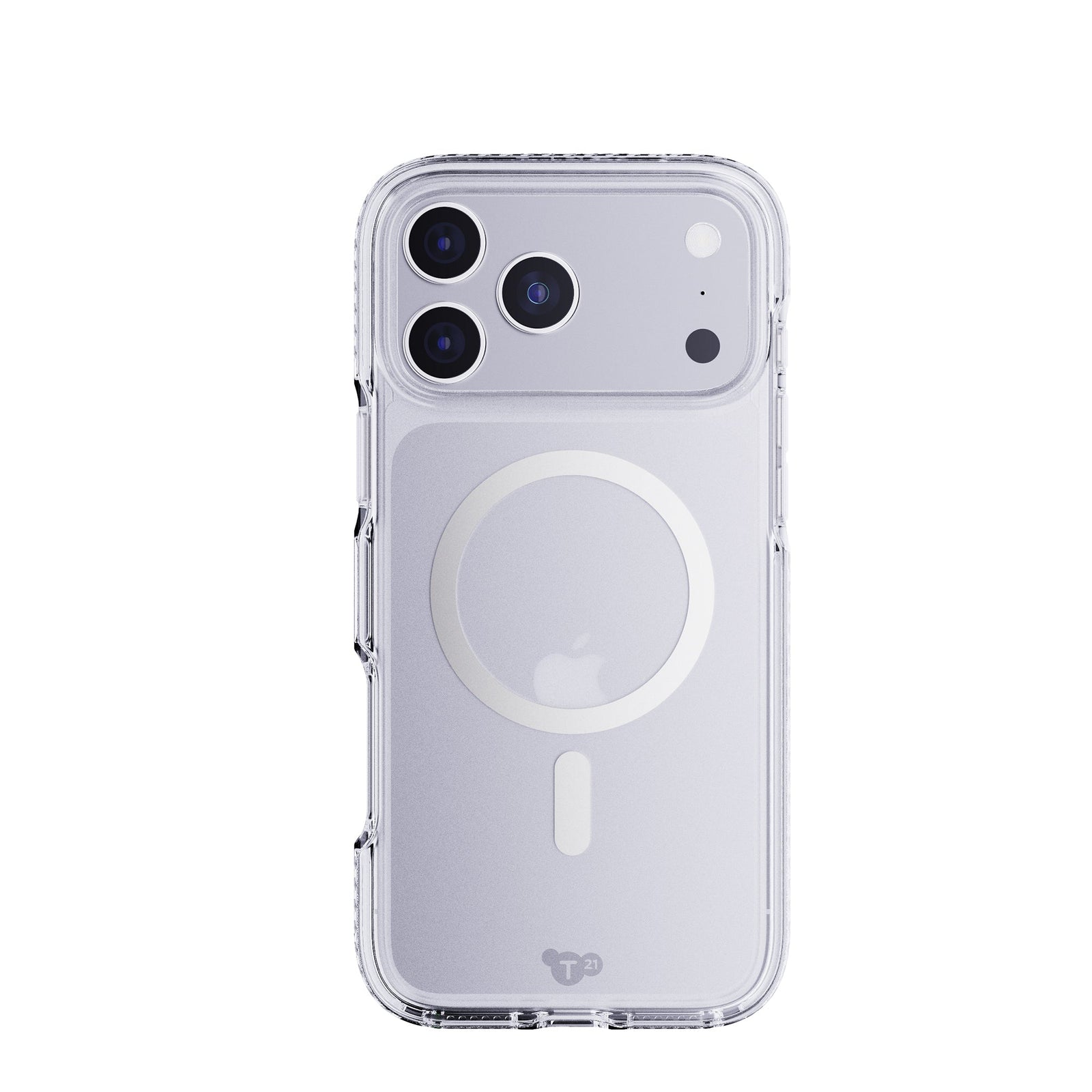 View of the back of the phone case from straight on with phone inside#color_metallic-silver