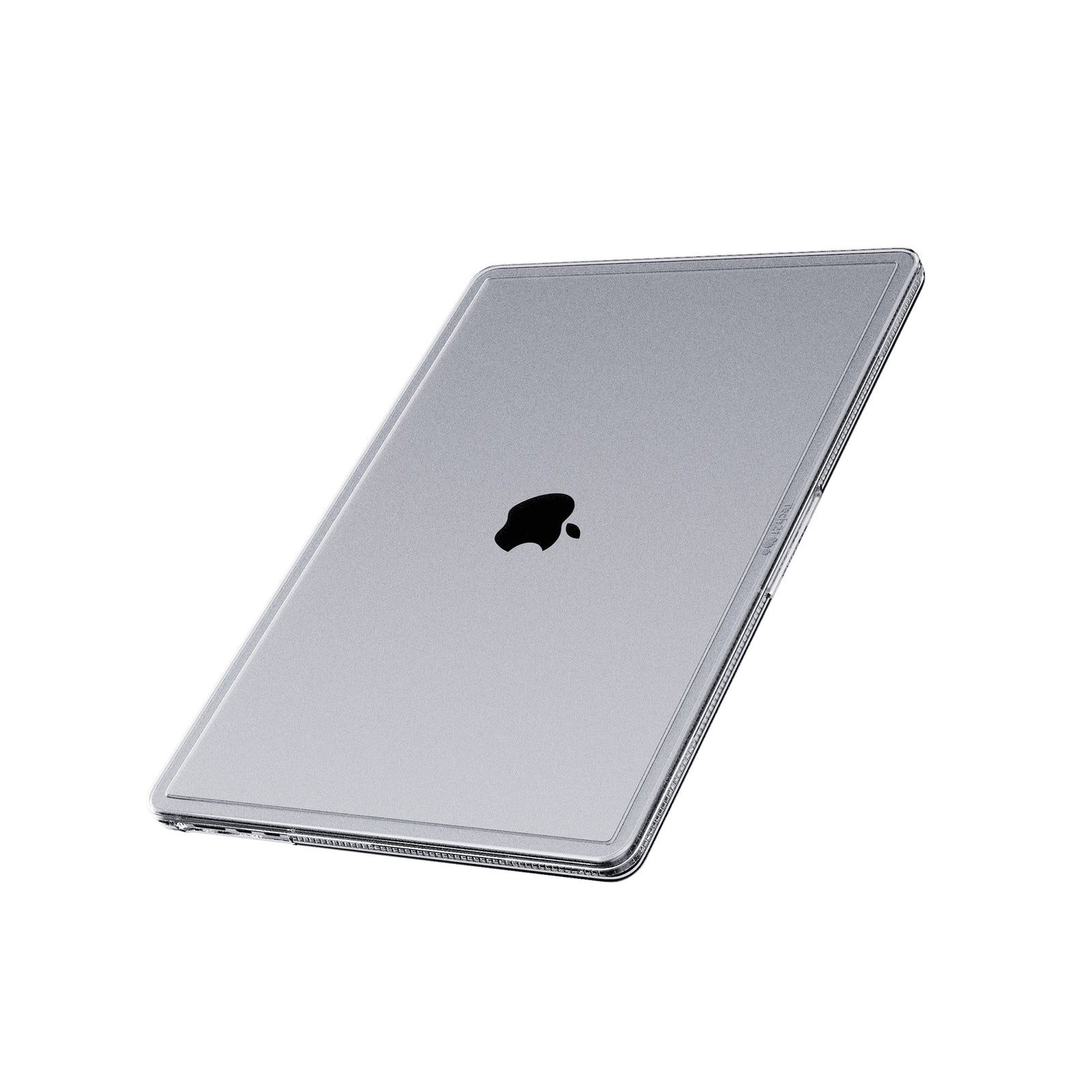 Three-quarter angled view of the front of the MacBook with the laptop closed#color_clear