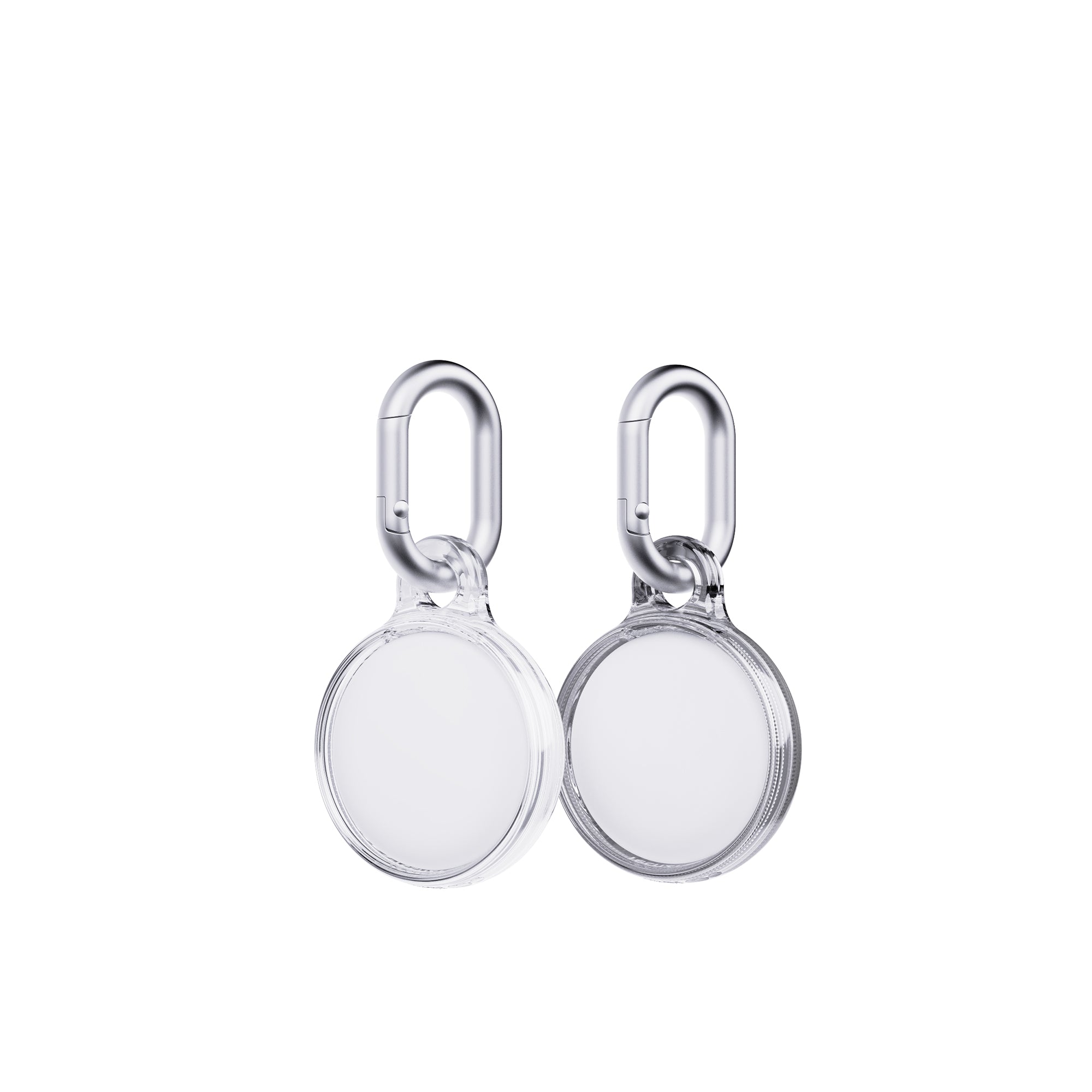 EvoPop - Apple AirTag Case Bundle (x2) - Silver and Clear