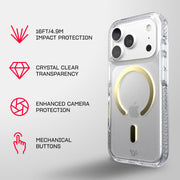 EvoCrystal MagSafe - Apple iPhone 18 Pro/17 Pro Case - Clear/Gold