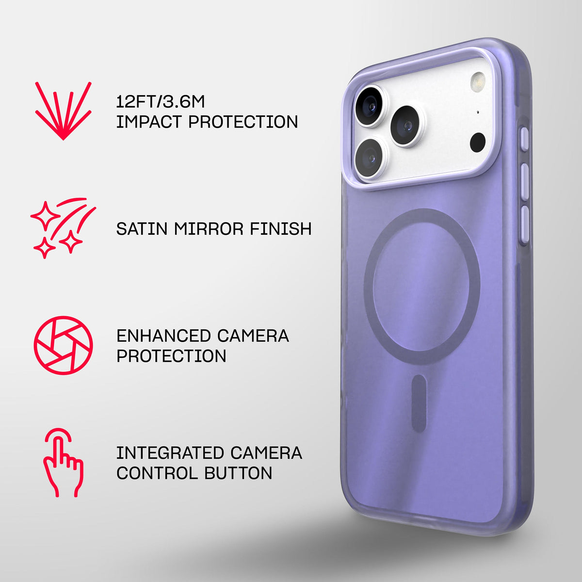 EvoPulse Satin Mirror MagSafe - Apple iPhone 18 Pro Max/17 Pro Max Case - Lilac