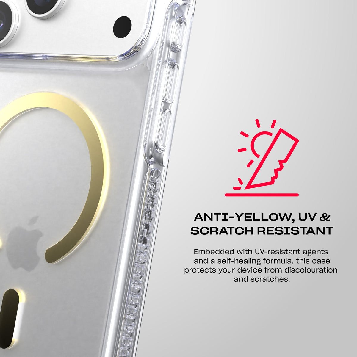 EvoCrystal MagSafe - Apple iPhone 18 Pro Max/17 Pro Max Case - Clear/Gold