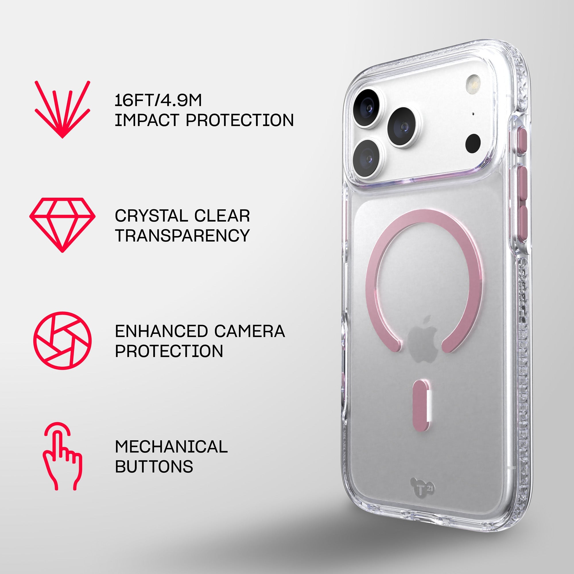 EvoCrystal MagSafe - Apple iPhone 18 Pro Max/17 Pro Max Case - Clear/Quartz Pink