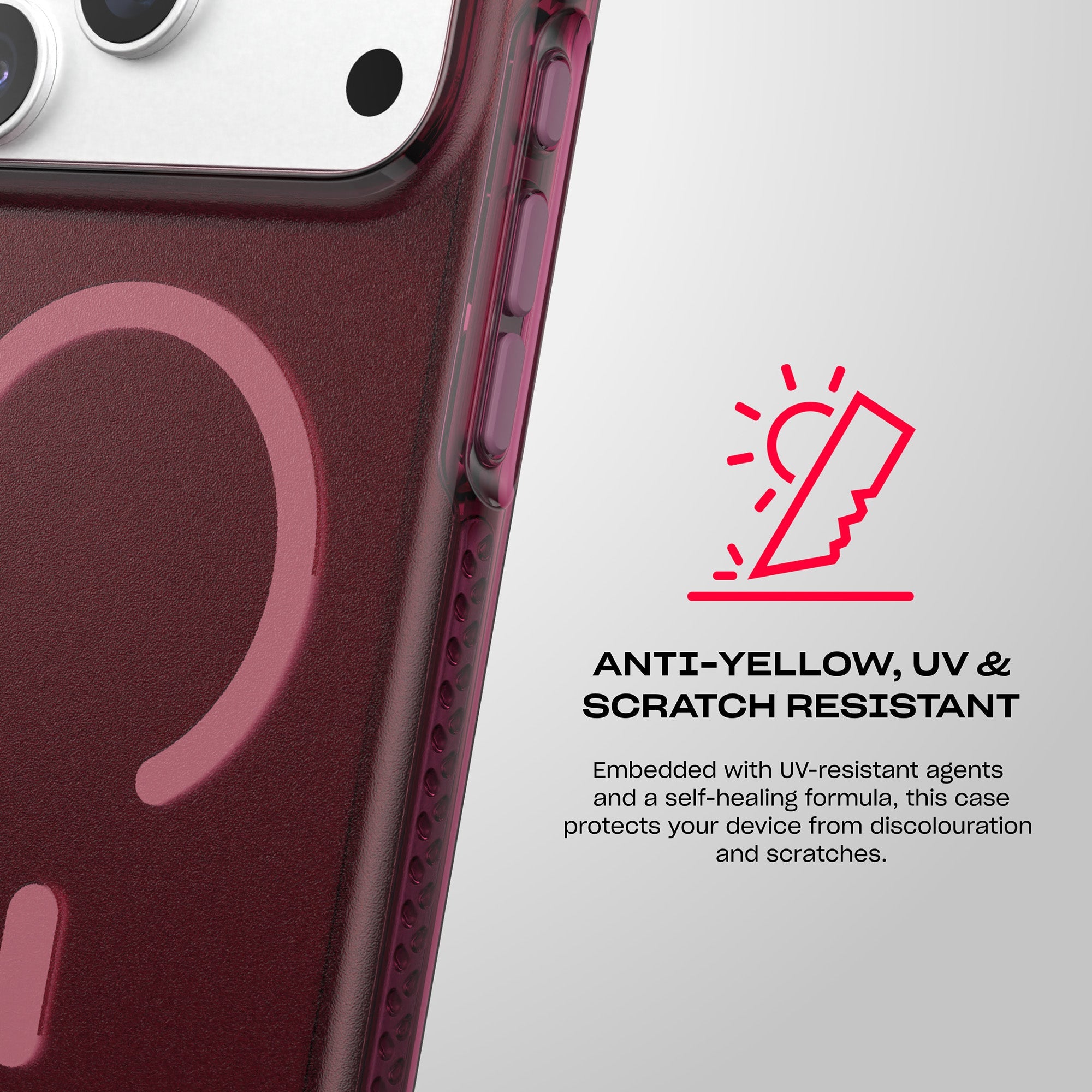 EvoCrystal Satin MagSafe - Apple iPhone 18 Pro Max/17 Pro Max Case - Cherry Tint